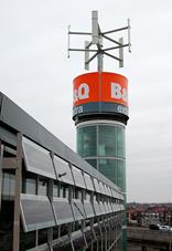 B&Q New Malden VAWT Wind turbine & PV by thingermejig.